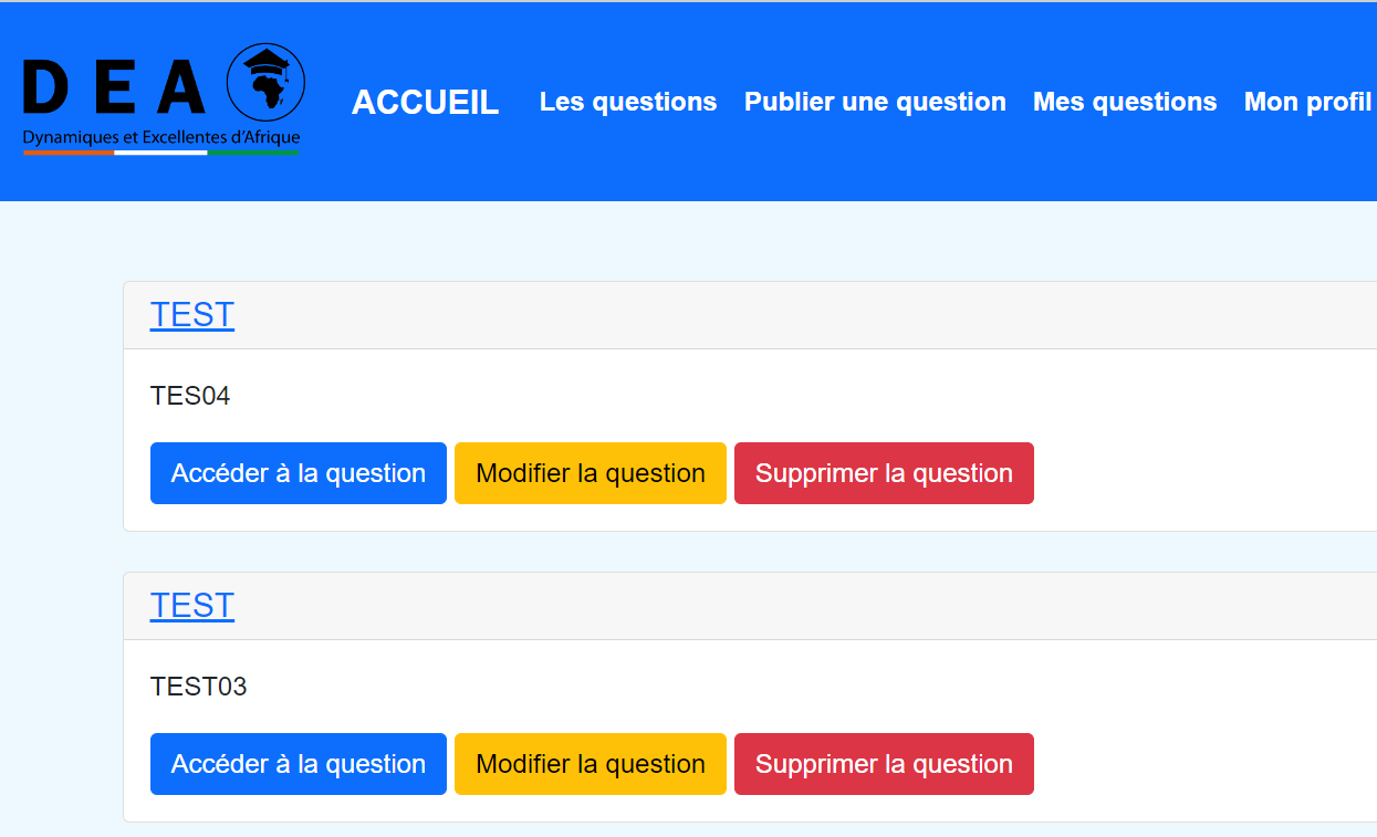 Mes Questions